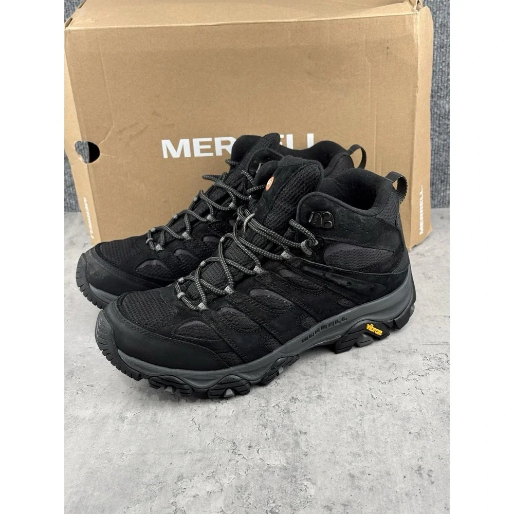 Merrell Moab 3 Mid Tactical Waterproof Boots Black Men's 12 Wide Worn Once